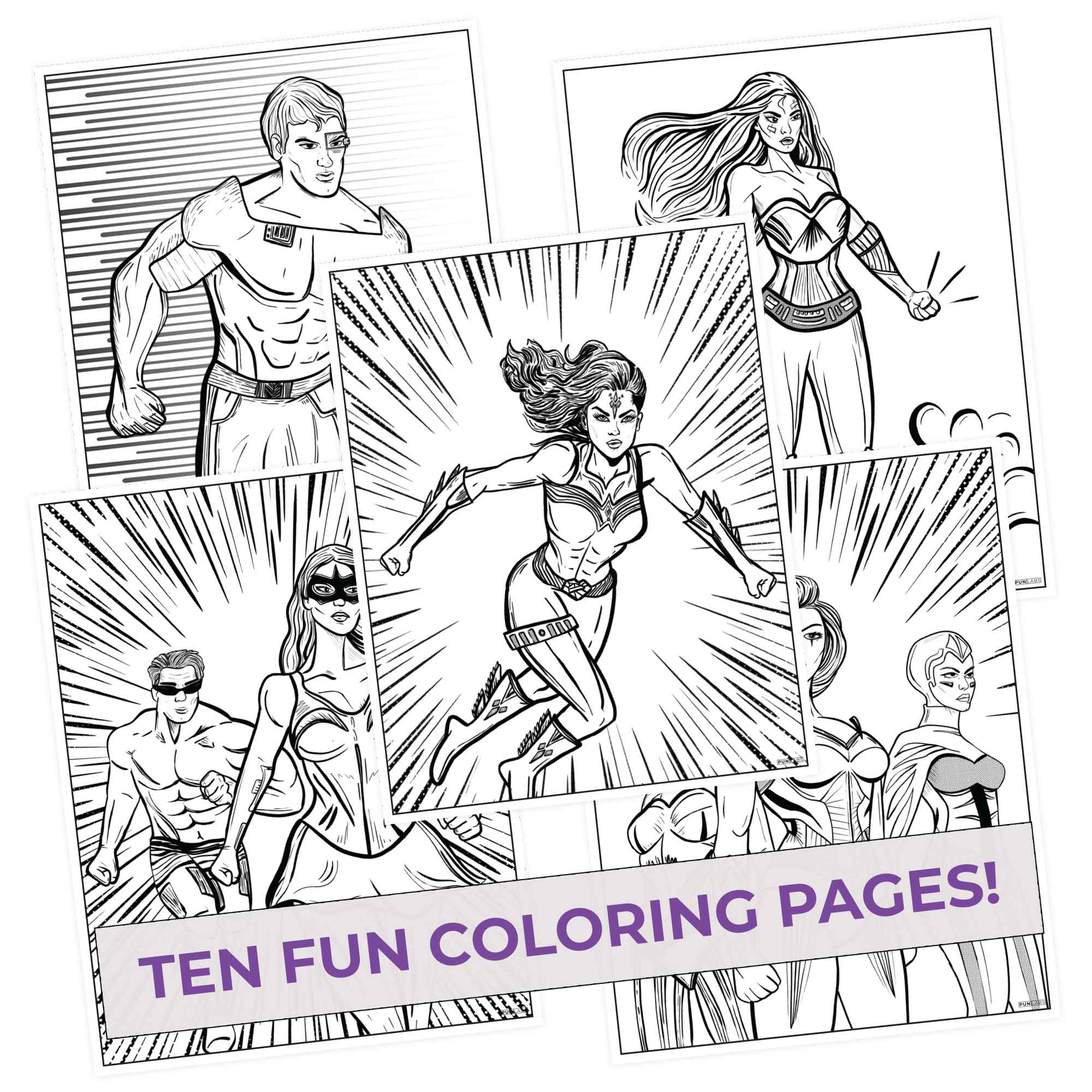 girl kid superhero coloring page