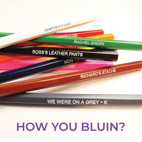 The One With The Colors Colored Pencil Pile Featuring Color Names.