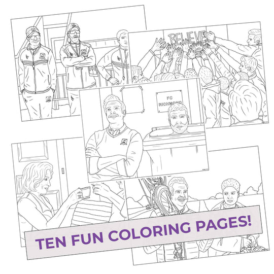 Ted Lasso inspired coloring pages