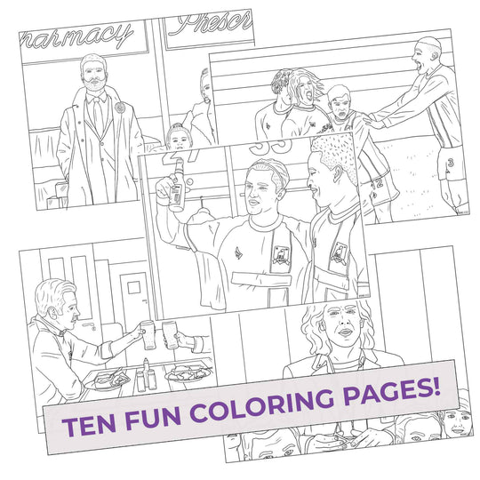 Ted Lasso inspired colored coloring pages