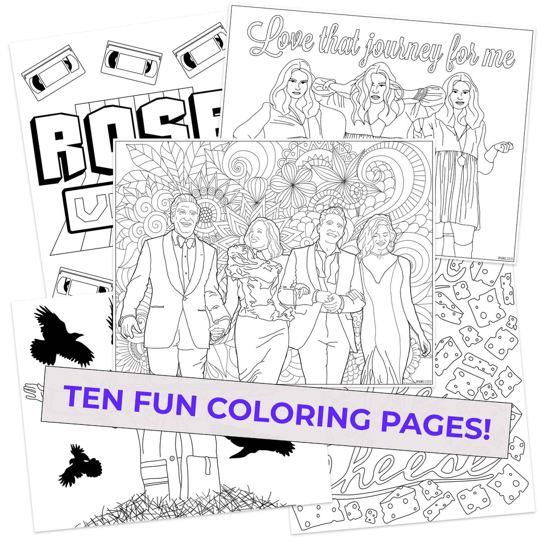 Schitt's Creek inspired coloring pages