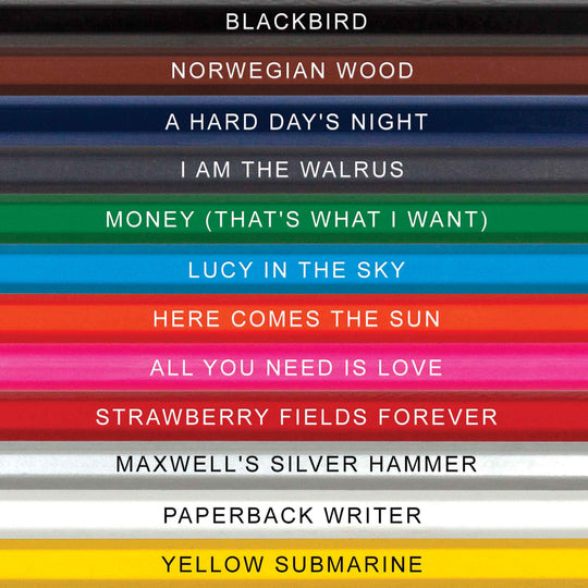 Close Up of The Colours Colored Pencil Names. for Fans of The Beatles