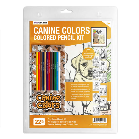 Canine Colors colored pencils and coloring pages for dog lovers