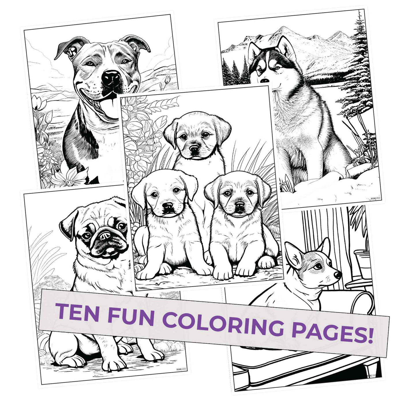 Dog themed coloring pages