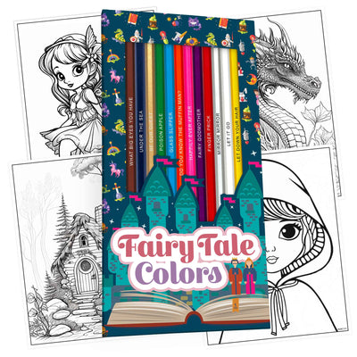 Fairy Tale Colors Colored Pencil Set & Coloring Pages