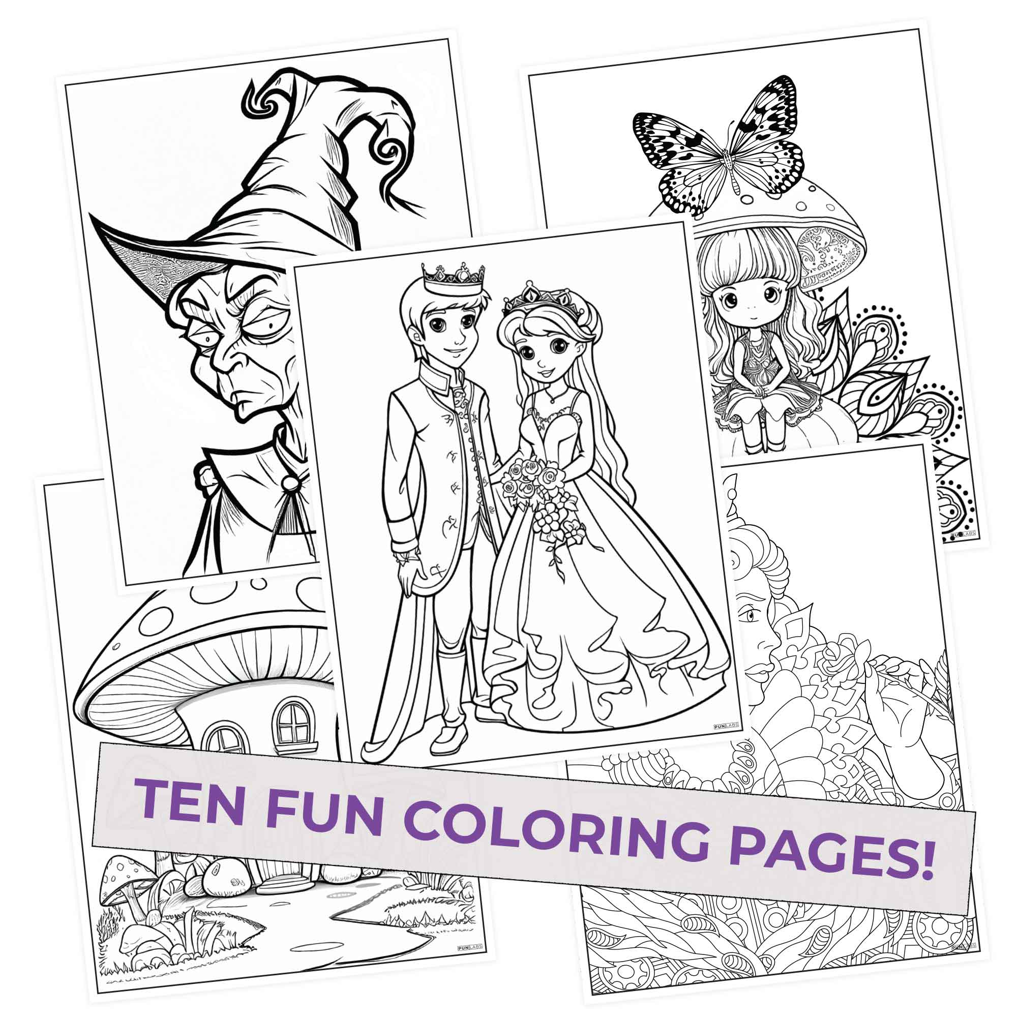 Fairy Tale Inspired Colored Pencils & Coloring Pages - 'Fairy Tale