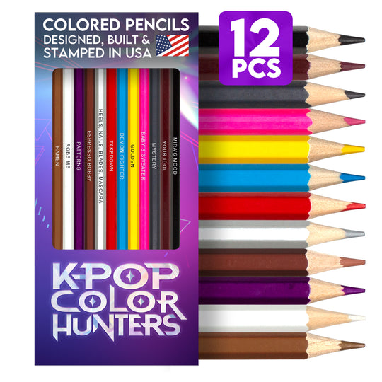 K-Pop Color Hunters Colored Pencil Set for Fans of K-Pop Demon Hunters (Delivered by Thanksgiving 2025)