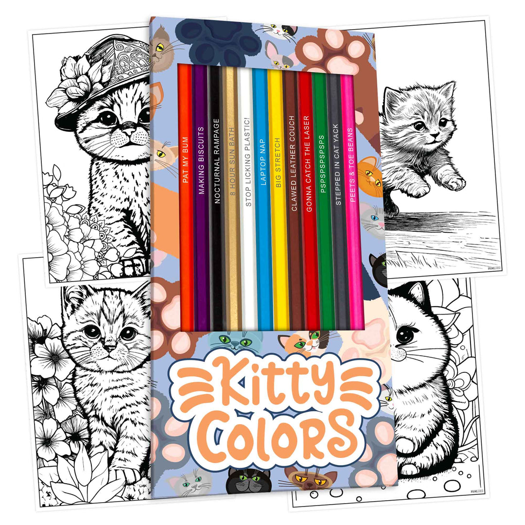 Kitty Colors Colored Pencils & Coloring Pages