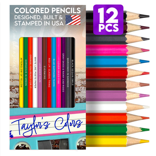 Taylor's Colors Colored Pencil Set for Fans of Taylor Swift