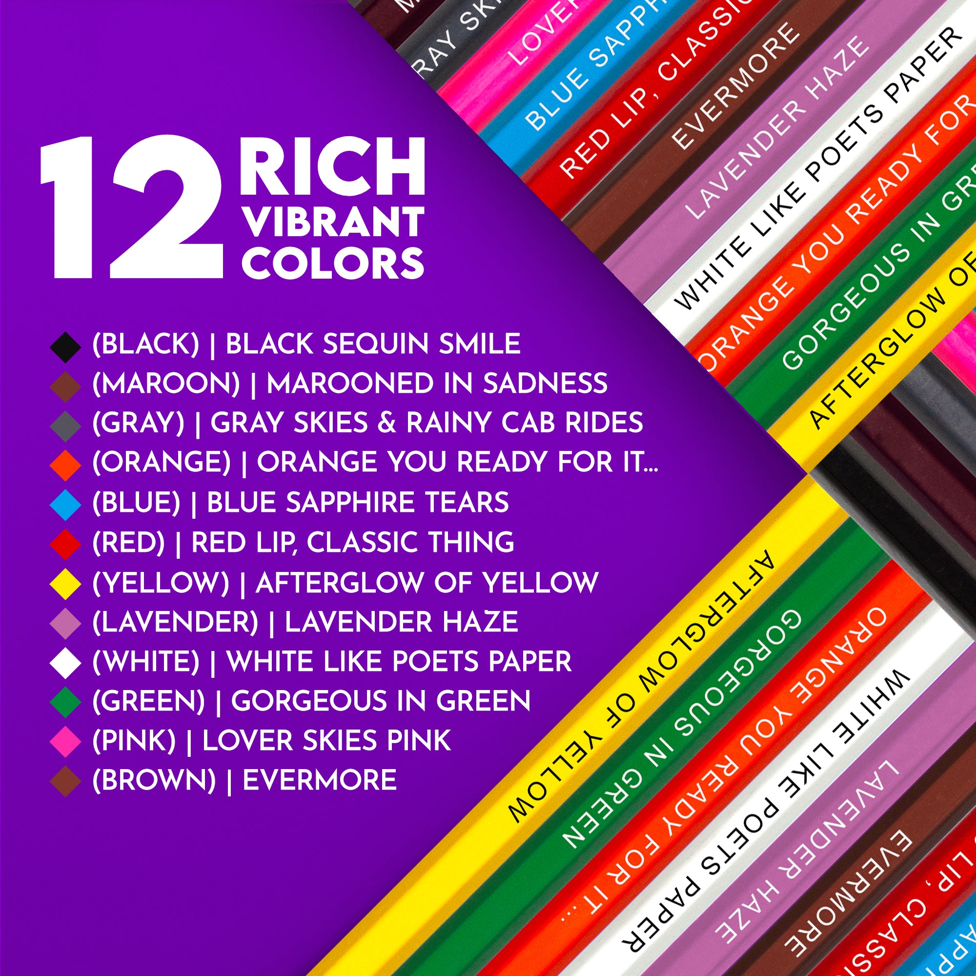 Taylor Swift Inspired Colored Pencil Gift Set - 'Taylors Colors