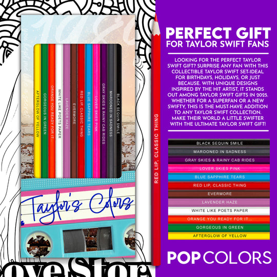 Taylor's Colors Colored Pencil Set for Fans of Taylor Swift