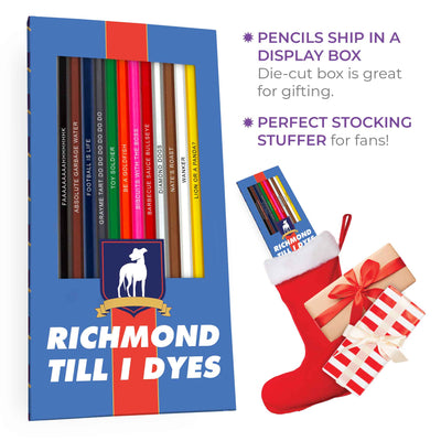 Richmond Till I Dyes Colored Pencils Display, Great Stocking Stuffer for Fans of Ted Lasso