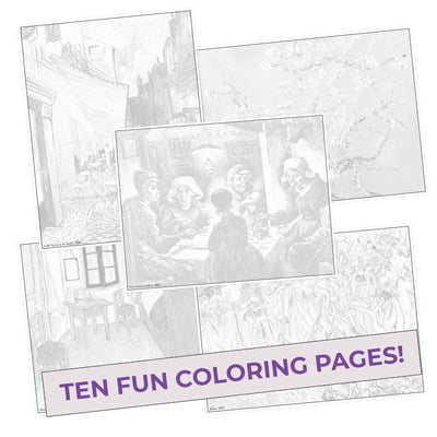 Van Gogh Colors Coloring Pages (10 Pack)