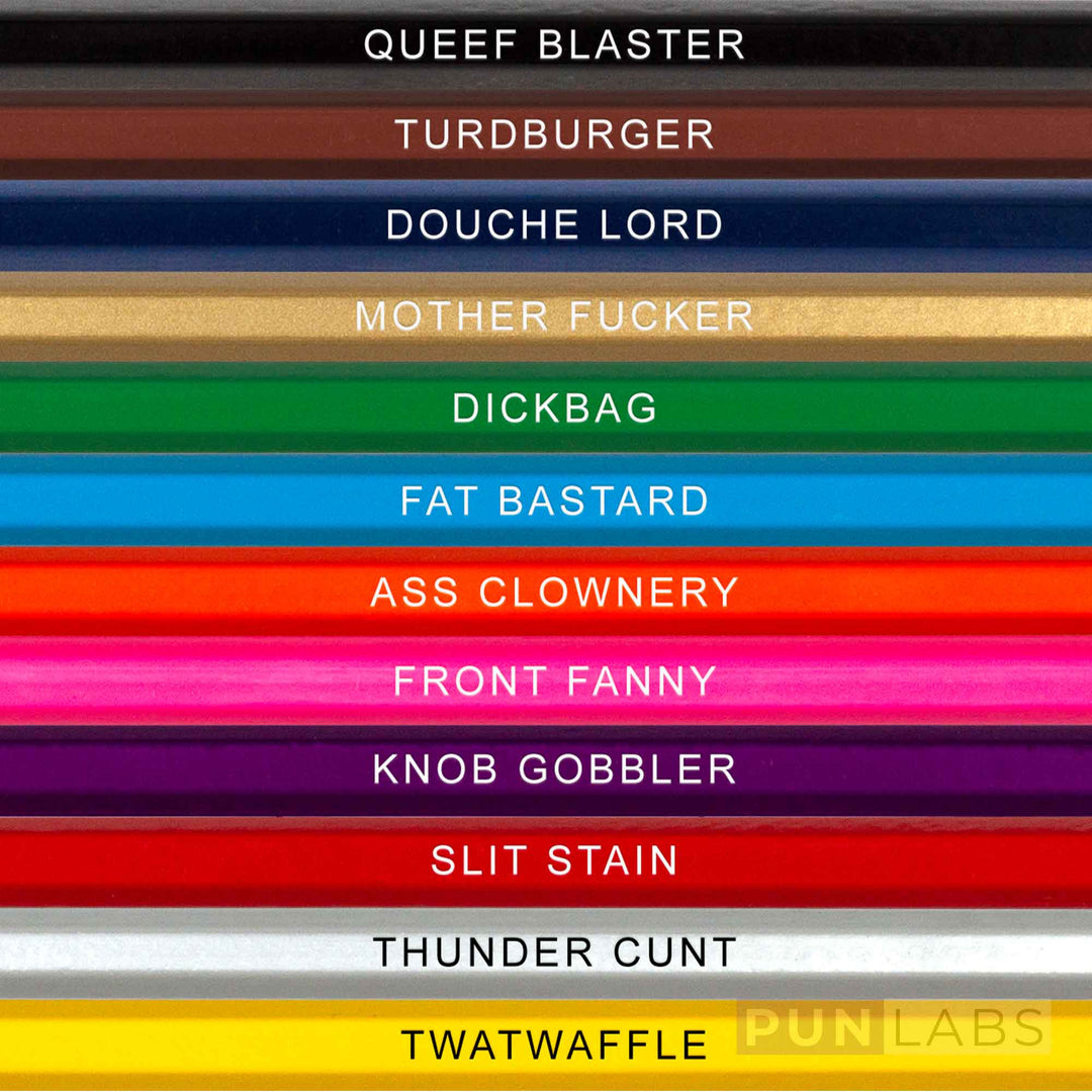 Close Up of Colorful Language Colored Pencil Names