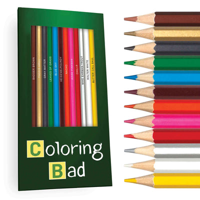 Coloring Bad Colored Pencils for Fans of Breaking Bad, box and pencils
