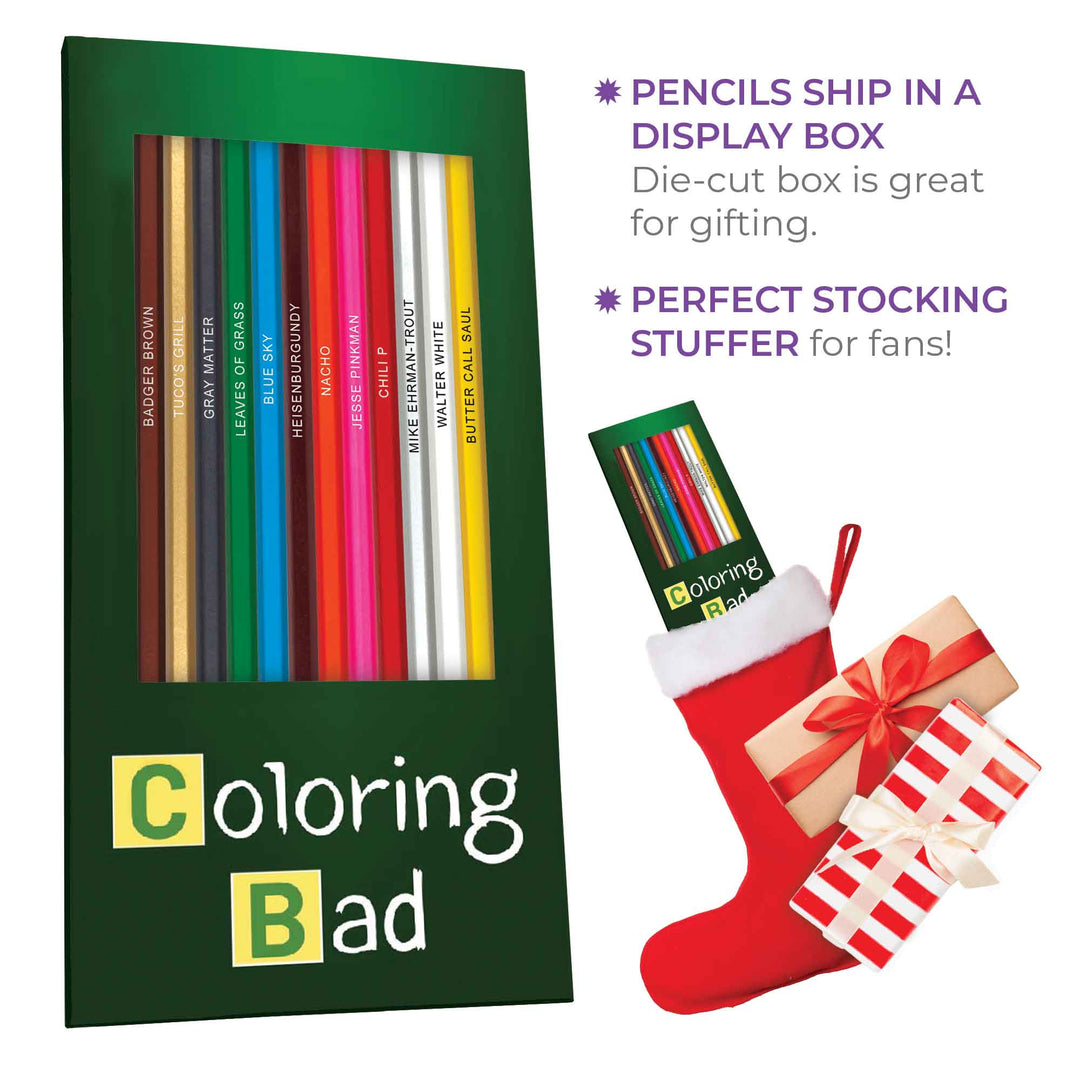 Coloring Bad Colored Pencil Display Box, Perfect Stocking Stuffer