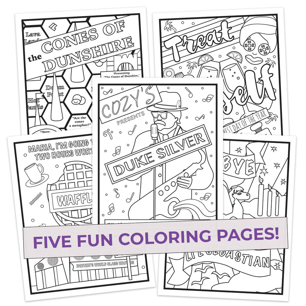 Five Colors and Recreation Coloring Pages, Duke Silver, Five fun pages