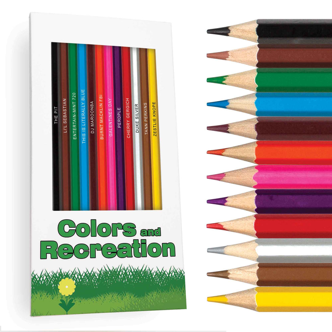 Colors and Recreation Colored Pencils for Fans of Parks and Recreation Box and Pencils