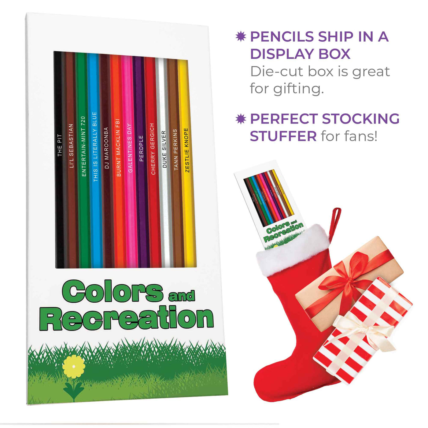 Colors and Recreation Colored Pencil Display Box, Perfect Stocking Stuffer