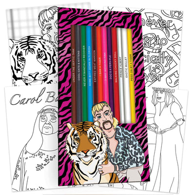 Exotic Colors Colored Pencils & Coloring Pages for Fans of Tiger King