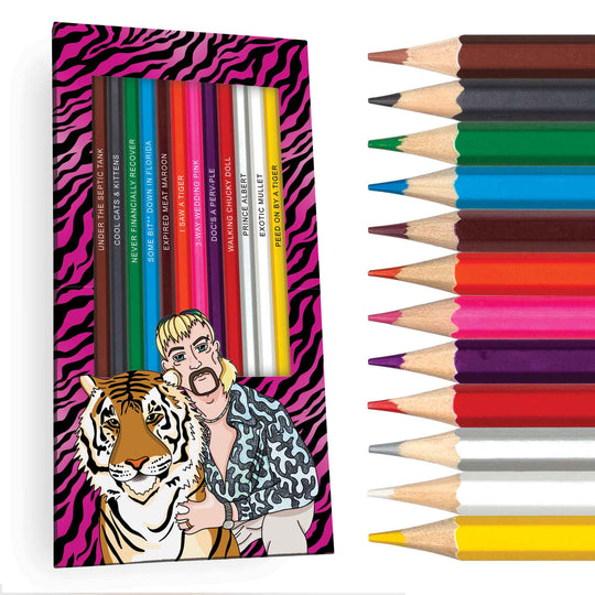 Exotic Colors Colored Pencils for Fans of Tiger King Display Box and Pencils