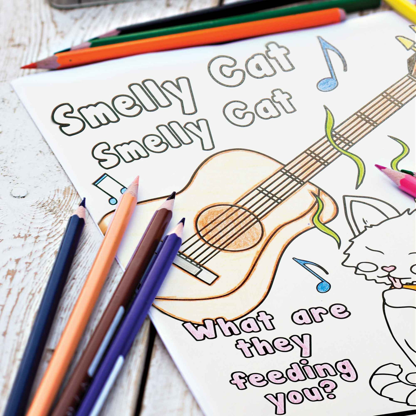 The One With The Colors Coloring Page, Smelly Cat.