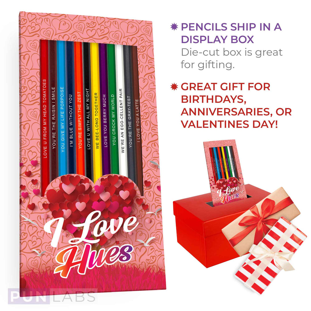 Love Themed Colored Pencils Gift with Puns - Anniversary, Just Because Gift