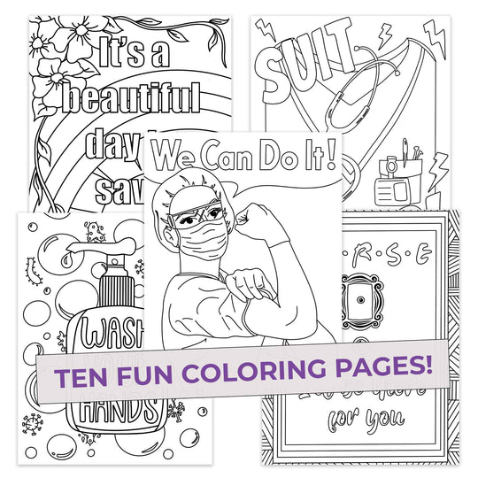 Five Nursing Coloring coloring pages, we can do it, ten fun pages