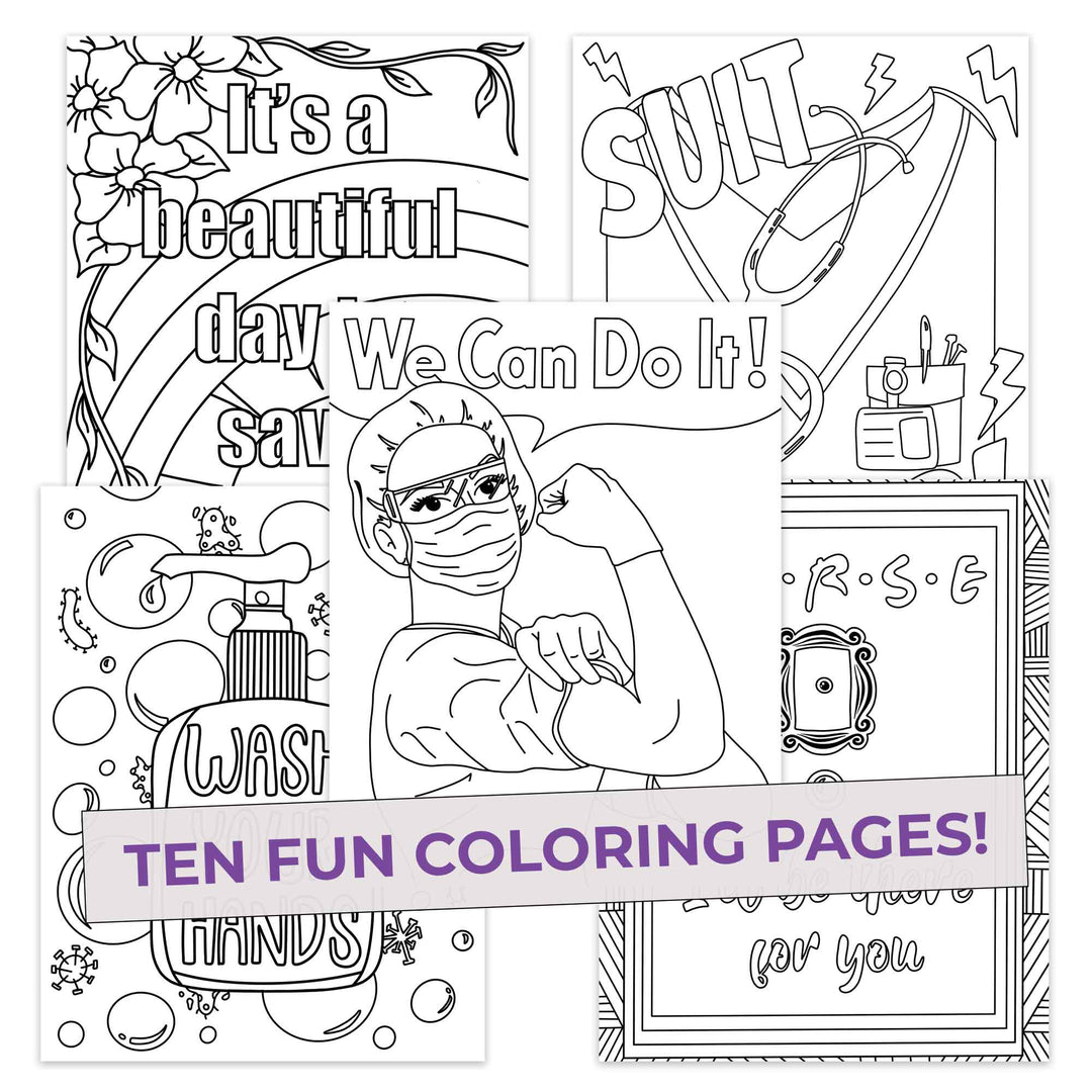 Nurse Coloring Pages (10 Pack)