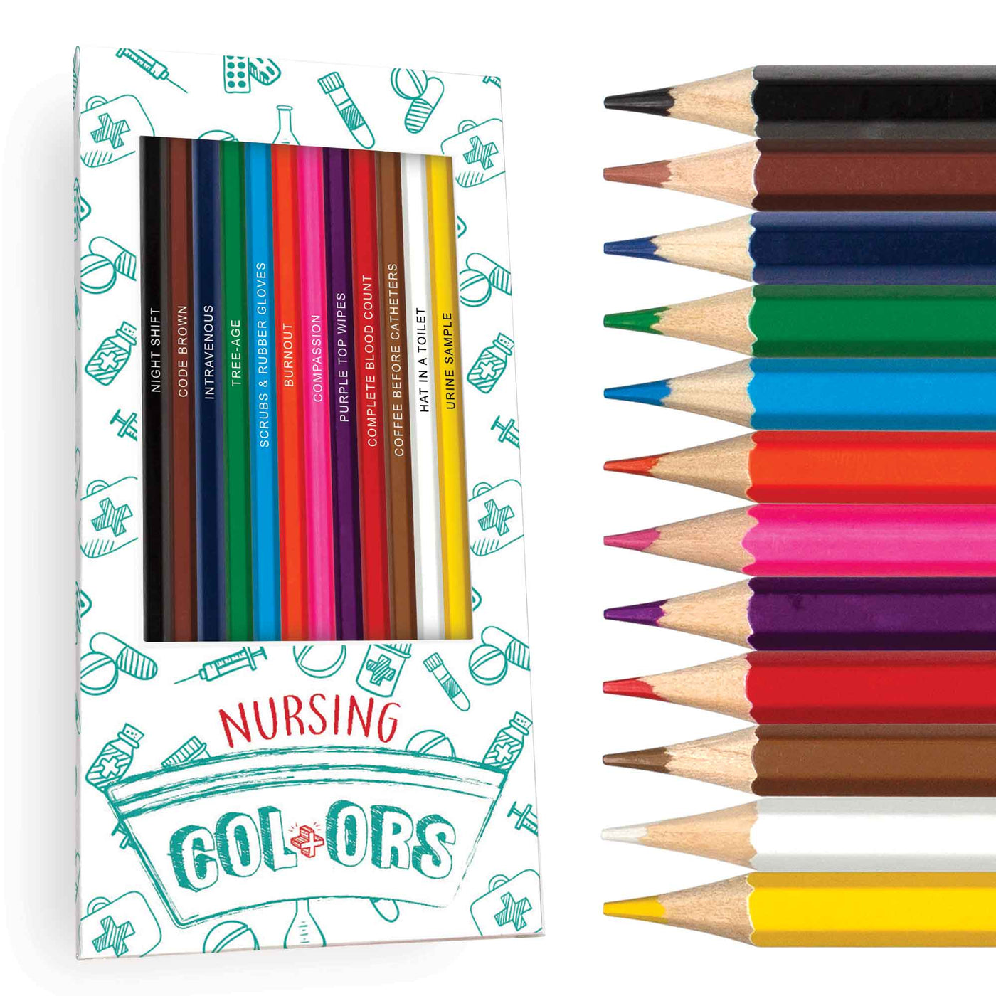 Nurse Colors Colored Pencils Display Box and Pencils