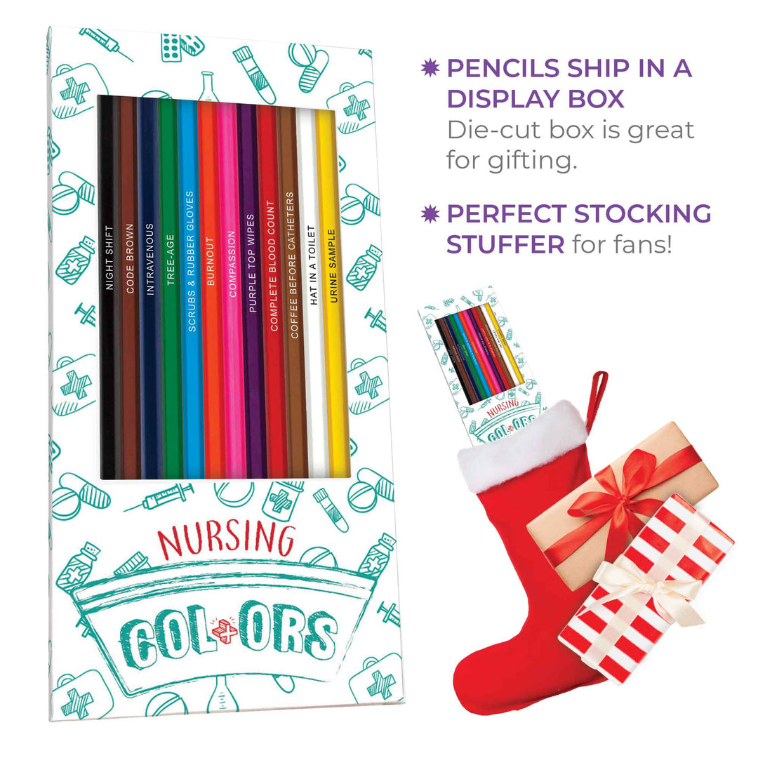 Nurse Colors Colored Pencils Display, Perfect Stocking Stuffer