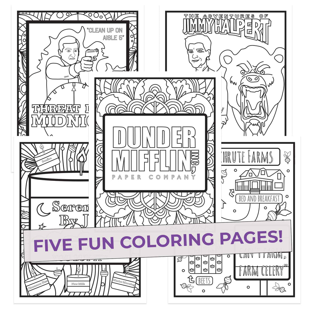 Office Colors Coloring Pages (5 Pack) for Fans of The Office