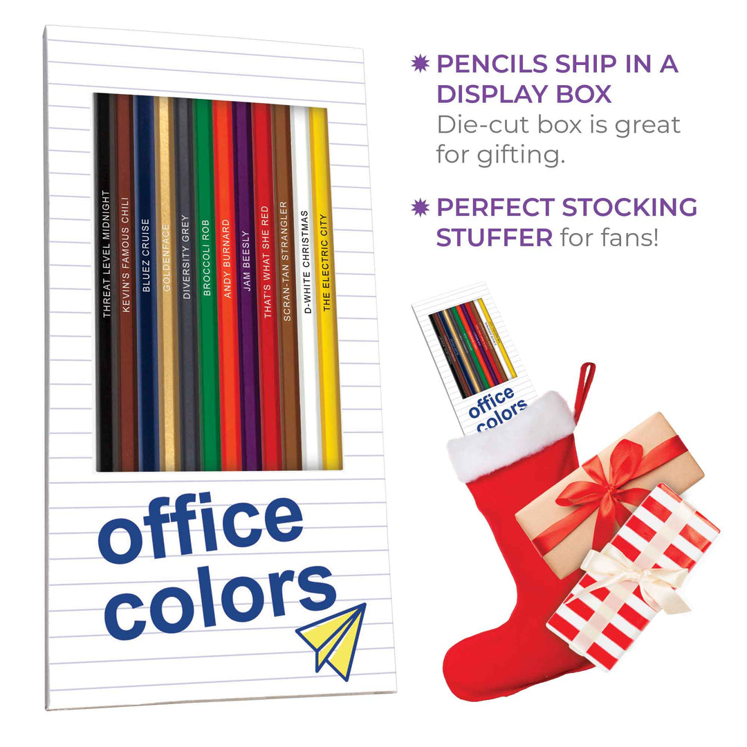 Office Colors Colored Pencil Display, Great Stocking Stuffer for Fans of The Office