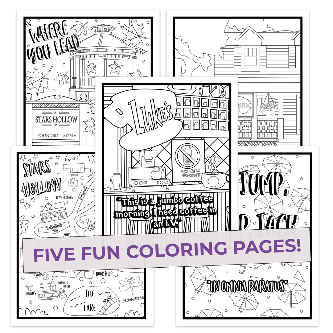 Gilmore Girls Inspired Colored Pencils & Coloring Gift Bundle