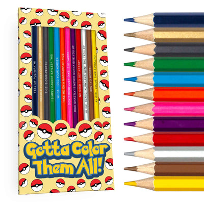 Gotta Catch Them All! Colored Pencils Set for Fans of Pokemon Box and Pencils
