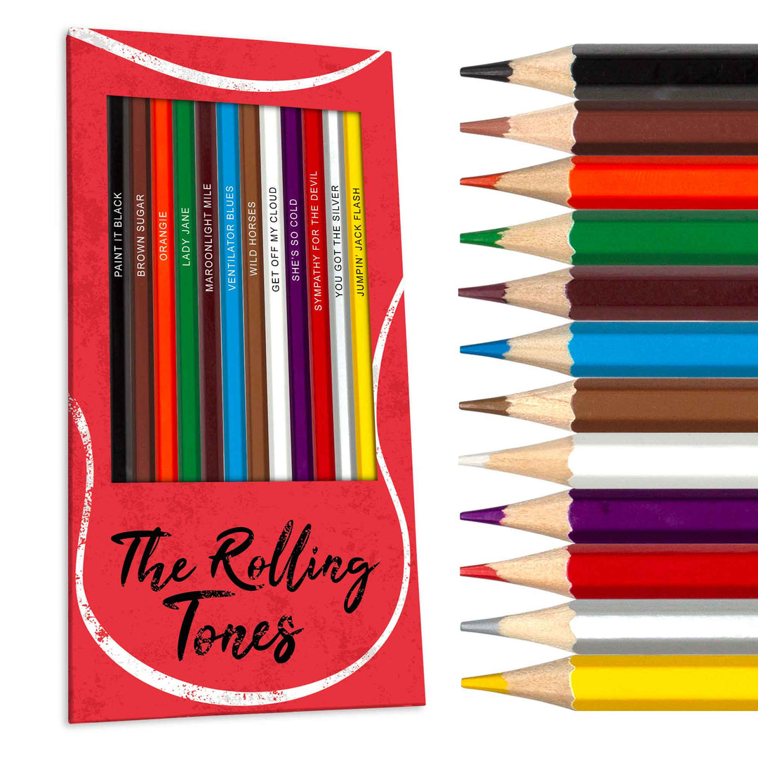 The Rolling Tones Colored Pencil Set for Fans of The Rolling Stones