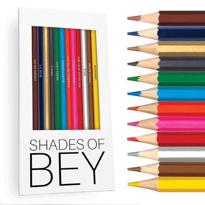 Shades Of Bey Colored Pencils for Fans of Queen Bey. Box and Pencils