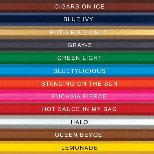Close Up of Shades Of Bey Colored Pencil Names for Fans of Queen Bey
