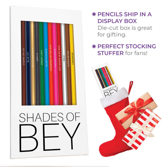 Shades Of Bey Colored Pencil Display. Great Stocking Stuffer  for Fans of Queen Bey