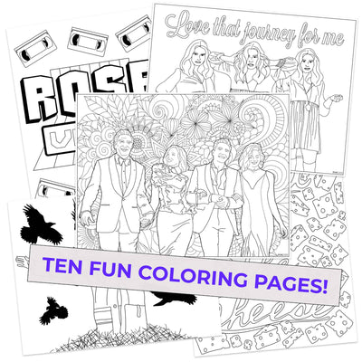 Schitt's Creek inspired coloring pages