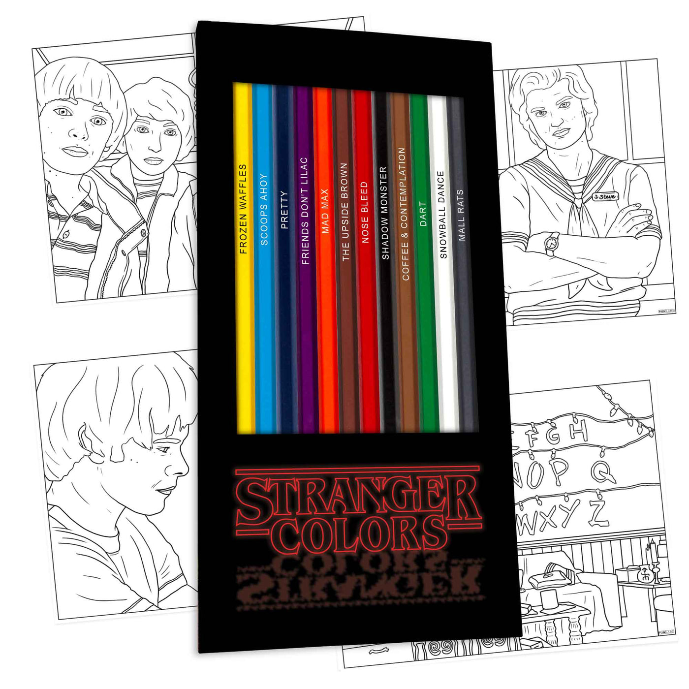 Stranger Things Color Code Stranger Colors Colored Pencils & Coloring Pages Gift Bundle – Pop Colors