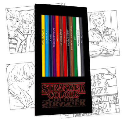 Stranger Things inspired colored pencils with coloring pages