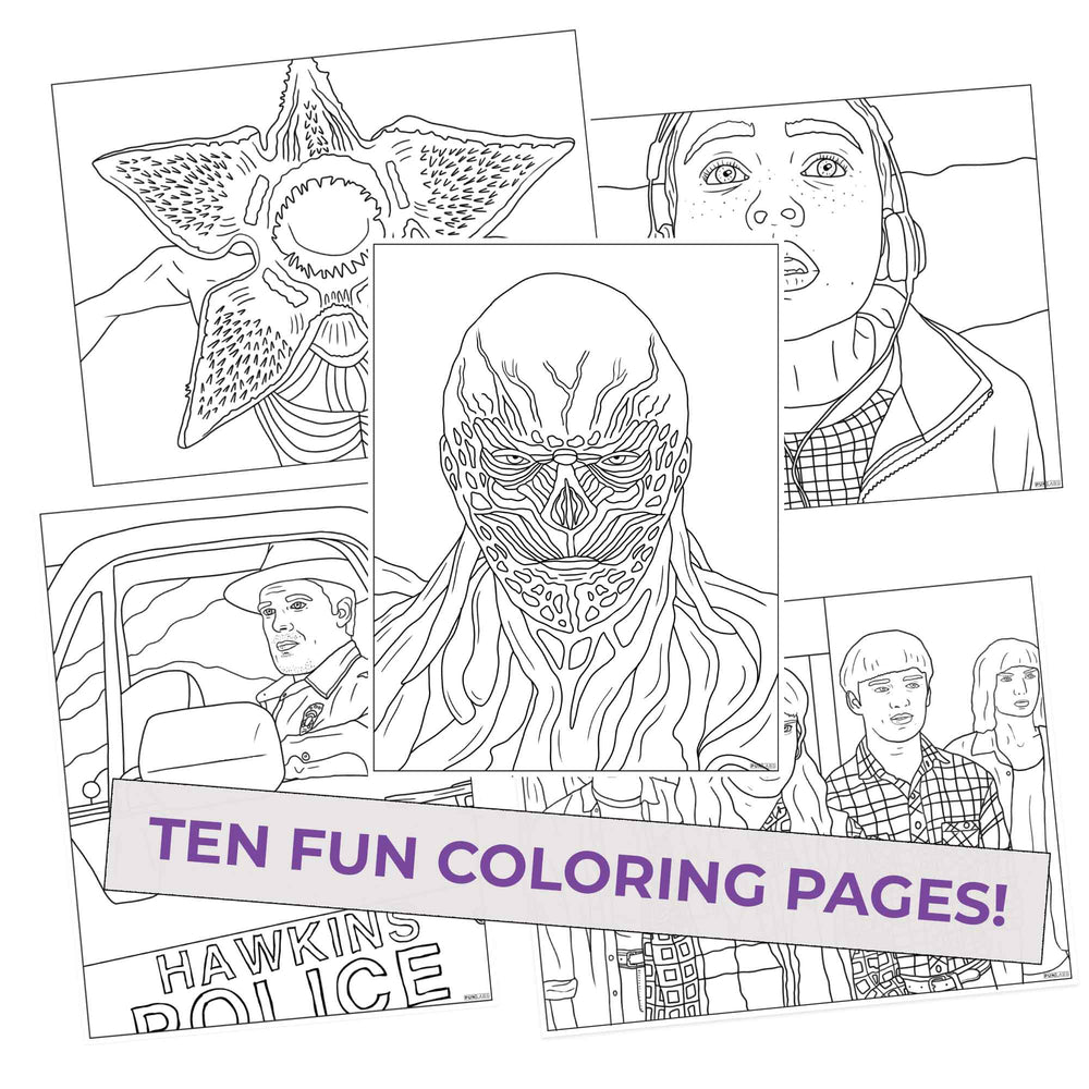Stranger Things inspired coloring pages