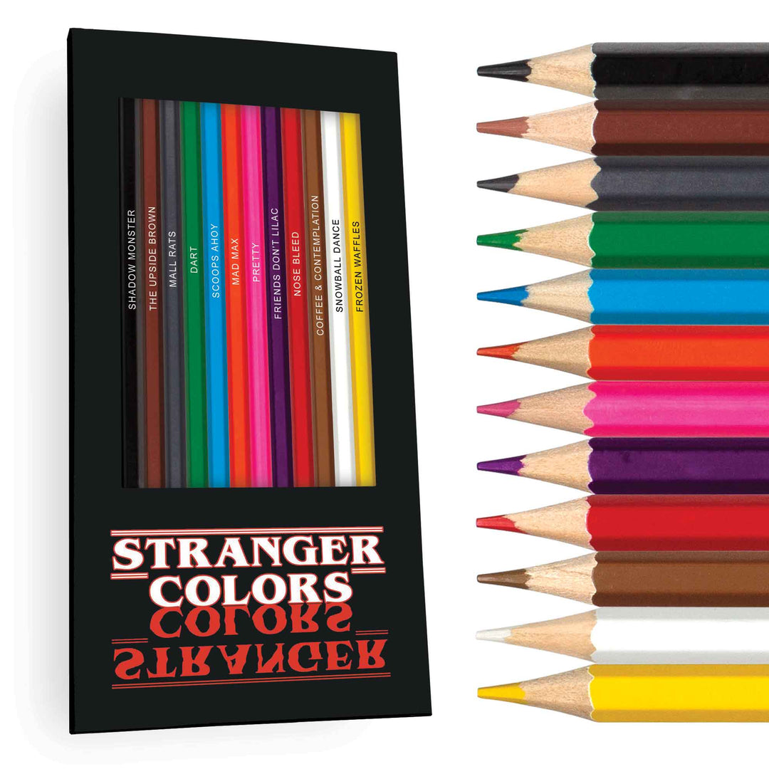 Stranger Colors Colored Pencils for Fans of Stranger Things. Display Box and Pencils