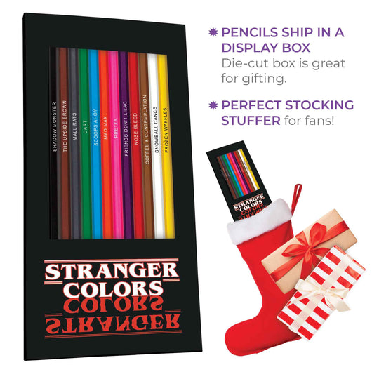 Stranger Colors Colored Pencil Display, Great Stocking Stuffer for Fans of Stranger Things
