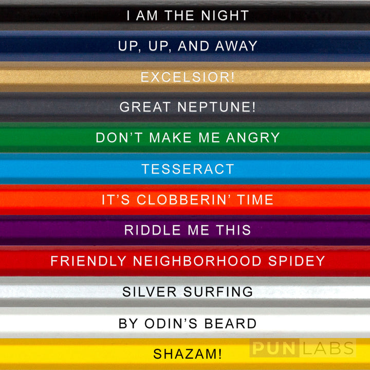 Comic Inspired Colored Pencil Gift Set 'Superhero Colors' Pop Colors