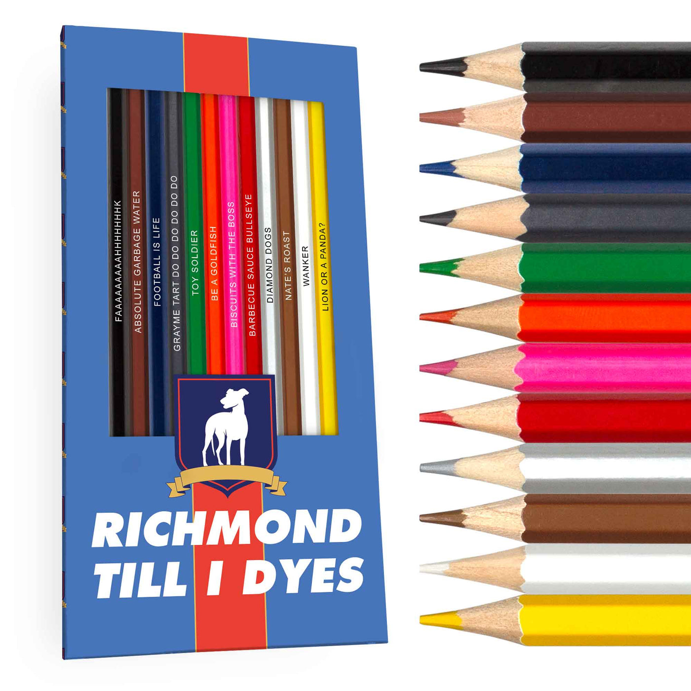 Ted Lasso inspired colored pencil gift set, "Richmind Till I Dyes"