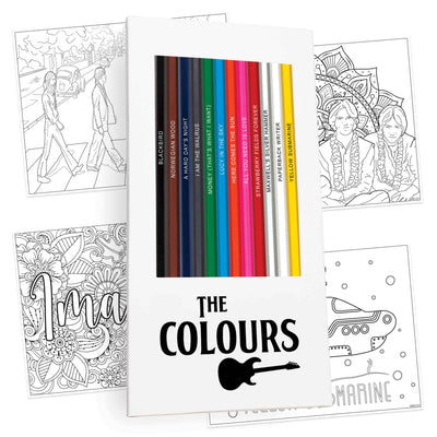 The Colours pencil set and four coloring pages