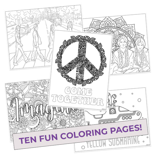 The Colours Coloring Pages (10 Pack) for Fans of The Beatles