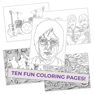 The Colours five coloring pages, ten fun pages, John Lennon